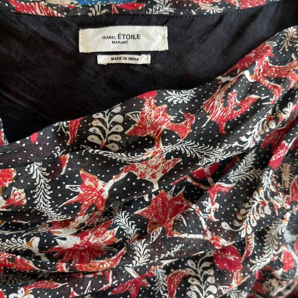 Isabel Marant Etoile Esther Dress Size XS One Shoulder‎ Printed Mini Ruffle Hem - Picture 15 of 16